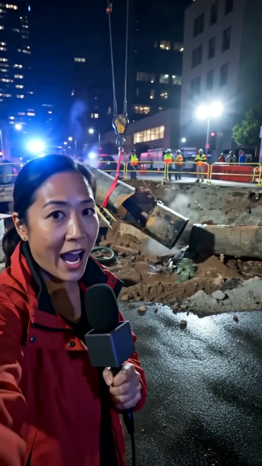 Still from Colossus Over LA — kaiju panic